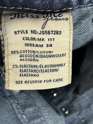 Miss Me Jeans Damen Blau Bootcut Medium Wash Low Rise Jeans Distressed Gr. 27 - Bild 14 von 16
