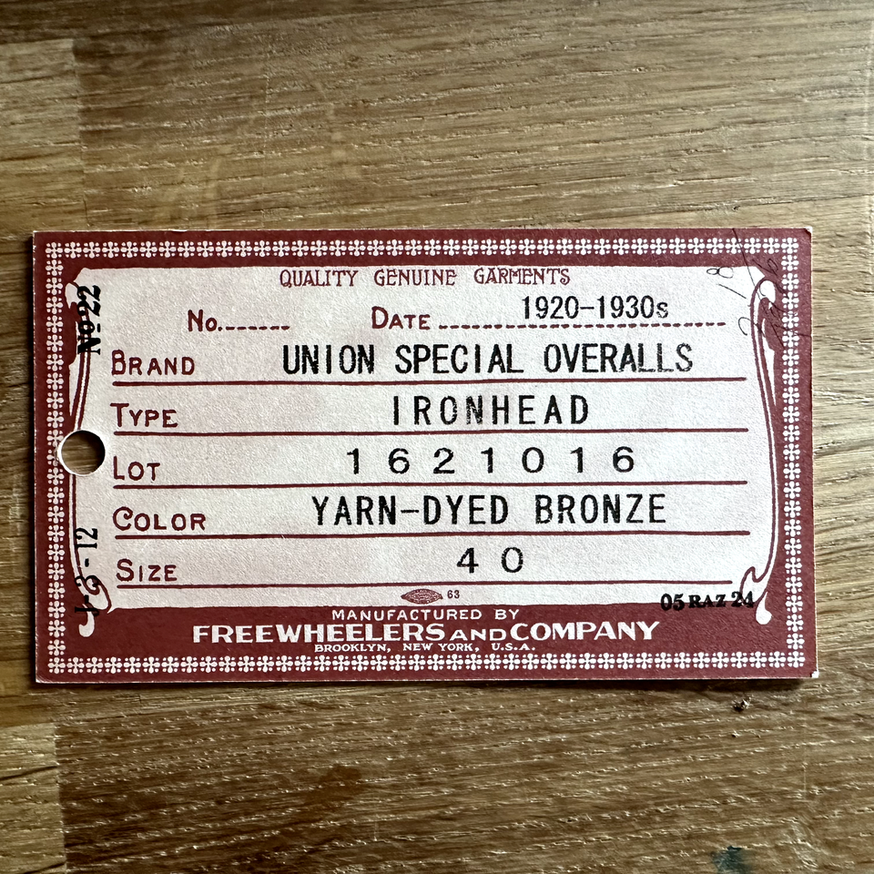 Freewheelers & Co "Union Special" Ironhead Yarndyed Denim 40 Jacket