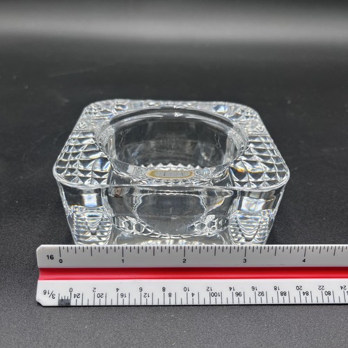 Set of Heavy Crystal Large Pillar Candleholders Ashtrays Made In France - Picture 8 of 9