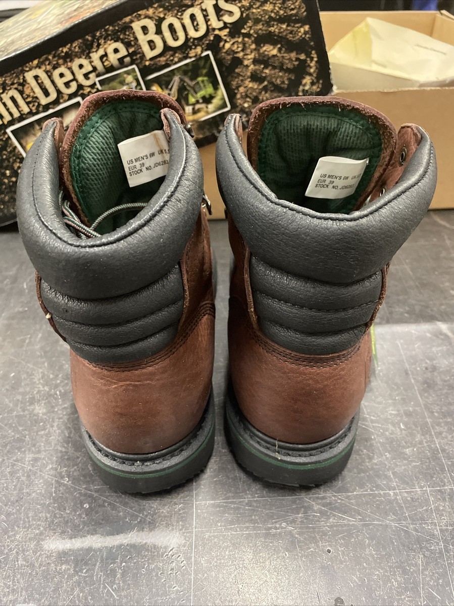 John Deere JD6283 Mens Boots 6 W Brown Leather Waterproof  display picture 1