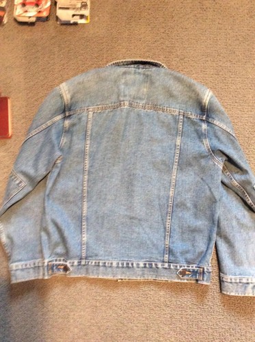 Eddie Bauer Trucker Jean Jacket Mens Medium Blue Denim Sport Shop - Picture 7 of 9
