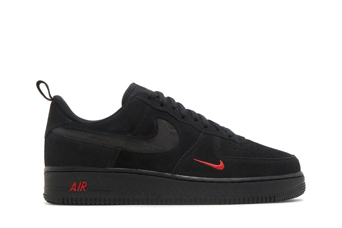 Nike Air Force 1 '07 LV8 'Reflective Swoosh - Black Crimson Nike Air Force 1 '07 LV8 'Reflective Swoosh - Black Crimson