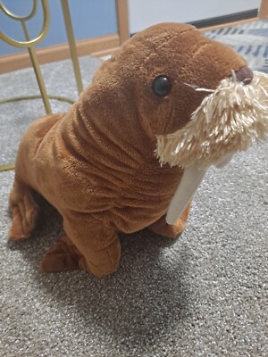 Wild Republic Walrus Soft Brown Plush Stuffed Animal w/ Long Tusks