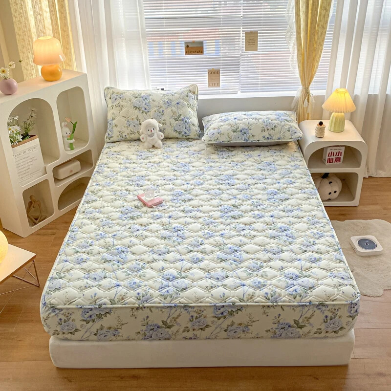 Mattress Cover Double/Queen Size Thicken Quilted Fitted Sheet Pure Cotton  Sheet