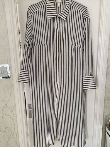 Cream Dress with Grey Stripe / Overshirt
