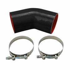 89mm 3.5" Inch 45 DEGREE ELBOW SILICONE HOSE TURBO INTAKE INTERCOOLER PIPE+CLAMP
