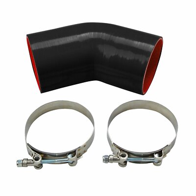 89mm 3.5'' Inch 45 DEGREE ELBOW SILICONE HOSE TURBO INTAKE INTERCOOLER PIPE+CLAMP