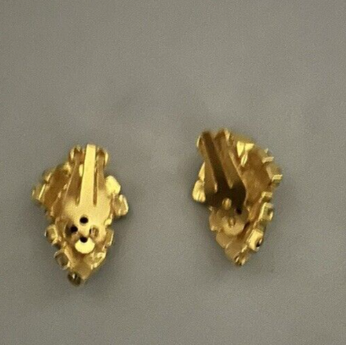 Clip On Earrings Colored Stones Vintage - Picture 3 of 3