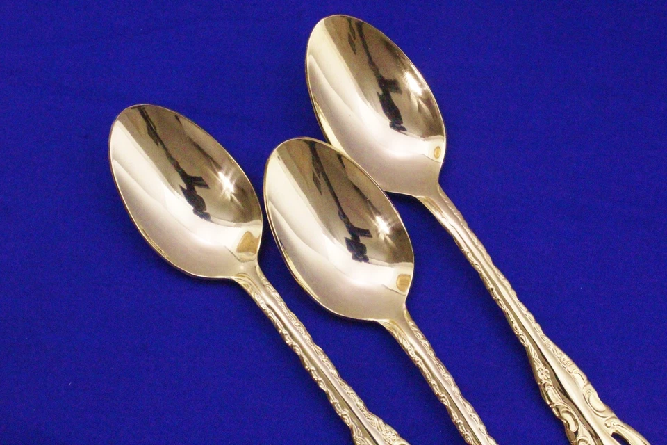 3 CUCHARAS SOPERAS OVALADAS 7" Wallace (Electroplato) CONDESA DORADA Foto 2 de 2