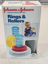 Rings & Rollers J&J Johnson & Johnson Child Toy w/ Box RARE Vintage