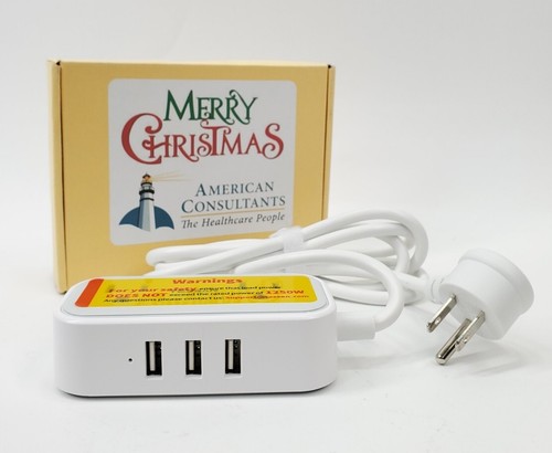 Tessan Small Flat Plug Power Strip with 3 USB Ports 2 Outlet Portable Plug
