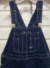 Vtg Big Smith Mens Bib Overall Size 38X26 Dark Blue