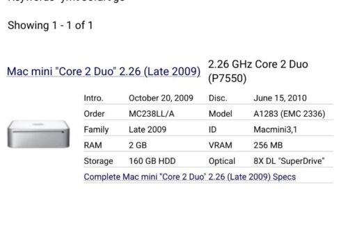 APPLE MAC MINI Late 2009 COMPUTER A1283 Core 2 Duo 2gb Ram 250gb Hdd No Os - Picture 6 of 7