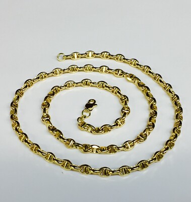 14 Karat Gelbgold 24 Zoll Herren Anker Seemann Kette Halskette 3 mm 6 Gramm