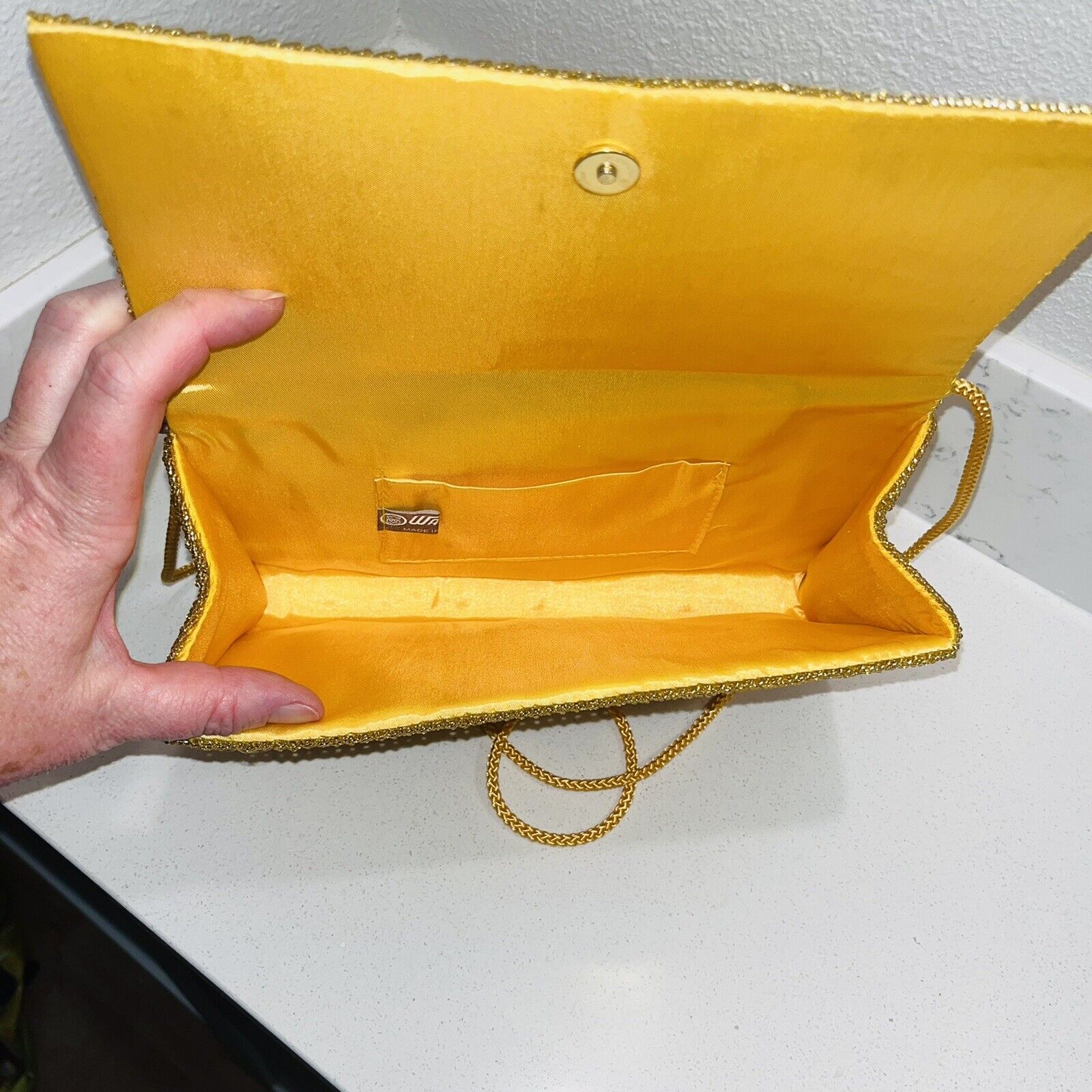 Vintage Walborg Beaded Clutch Purse Handbag Gold … - image 6