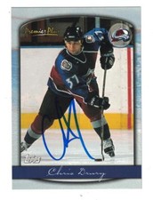 Chris Drury Autograph Colorado Avalanche 1999-00 TOPPS JUMBO Card Signed