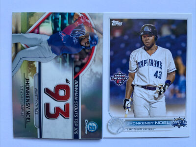 ☆Noel☆ 2) 2023 Bowman Scouts Top 100 #BTP-93 Jhonkensy Noel + Pro Debut