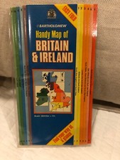 Vintage 1986 Handy Map of Britain & Ireland by Bartholomew Maps