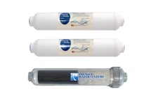 3 Replacement Mini RO Inline Filters- Sediment, Carbon and Calcite/Carbon (pH) 