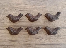 6pcs Vintage cast iron bird shape cabinet drawer door knobs screen handles