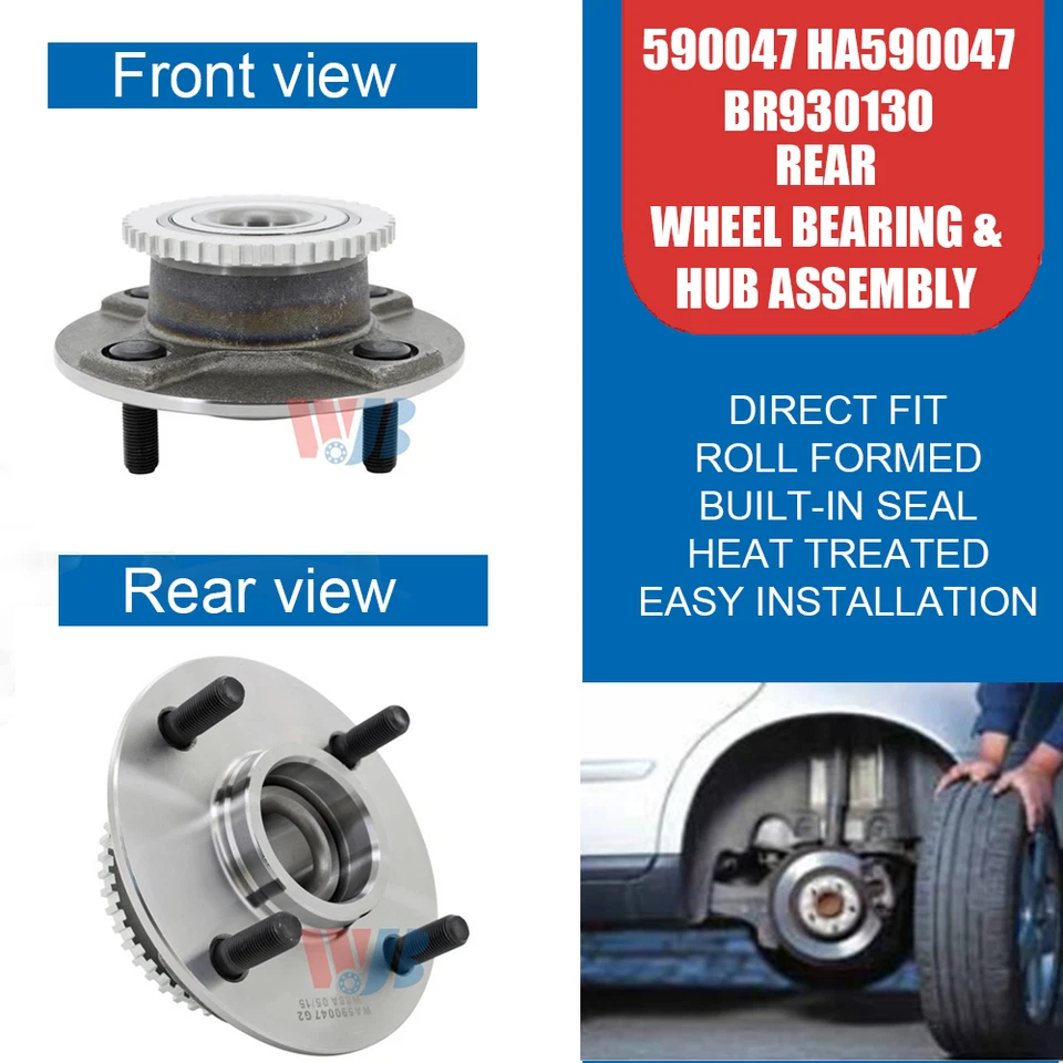 2PCS Rear Wheel Bearing Hub for Nissan Altima 1998-2001 590047 HA590047 BR930130 Foto 2 de 4