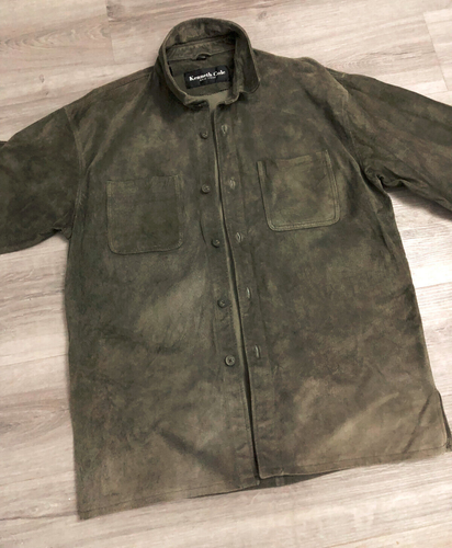 Survêtement vintage Kenneth Cole New York Pig en daim - Taille M / L - Gris foncé - Photo 8/11