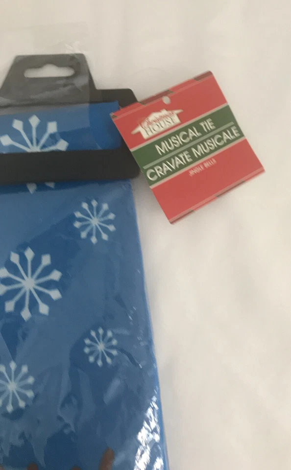 Corbata musical de reno casa de Navidad 26 pulgadas de largo tono campana de selva copos de nieve Foto 2 de 4