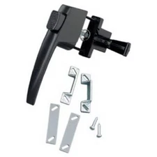 Black Push Button Latch Free Hanging Handle for Outward Swinging Doors