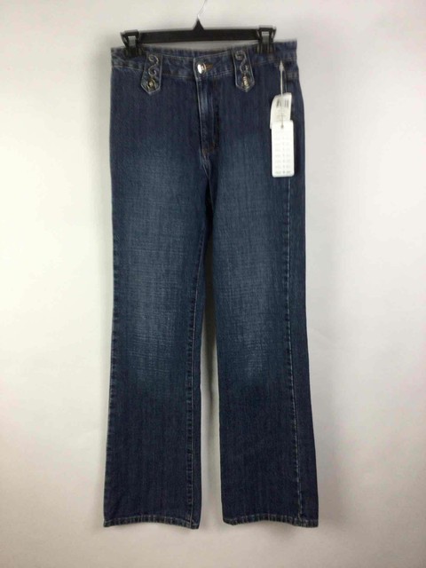 NWT Mac & Jac Blue Embellished Denim Slight Bootcut Jeans 4 | eBay