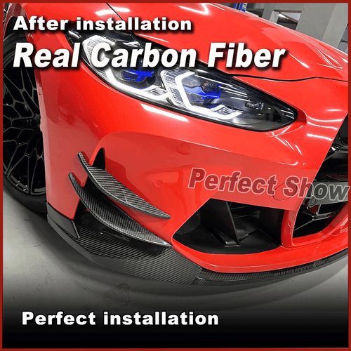 Aletas delanteras de carbono DRY Flaps Splitter Canards se adapta a BMW G80 M3 G82 M4 20UP - Imagen 4 de 12