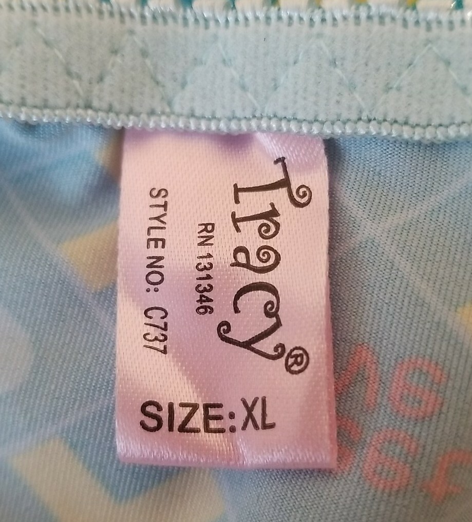 TRACY LINGERIE Teal Blue "Sweet Love" Chemise Slip Nightgown Juniors