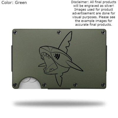 Custom ''SHARPEDO'' Laser Engraved Wallet - Pick A Wallet Color