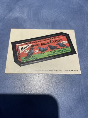 1974 Topps Wacky Packages Series 7th Series IMBECILE BLANK CROWS MORON