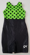 GK Black/Green Dance  Gymnastics Biketard Size CS