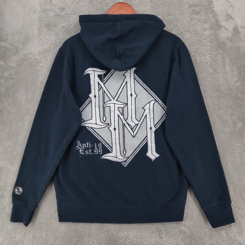 Vintage Metal Mulisha Hoodie Mens Medium M Blue Full Zip Sweatshirt Embroidered - Picture 10 of 15