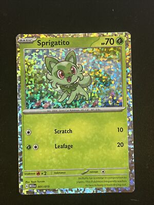 sprigatito pokemon card holographic Sprigatito 001/015 - Holo - McDonald's 2023 Pokemon TCG Card M23en -  NM/MINT+