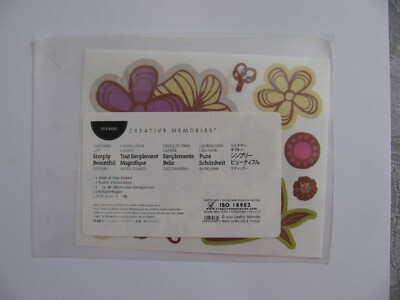 Creative Memories Stickers SIMPLY BEAUTIFUL Flowers 4'' X 5'' 