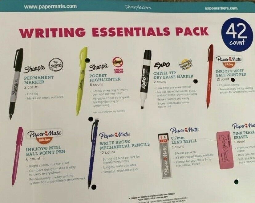 NEW Expo, Papermate, & Sharpie Writing Essentials 42 Count Assortment Pack