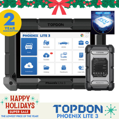 2025 TOPDON Phoenix Lite3 PRO+ ECU KEY Coding Scanner Car Diagnostic Tool PLUS