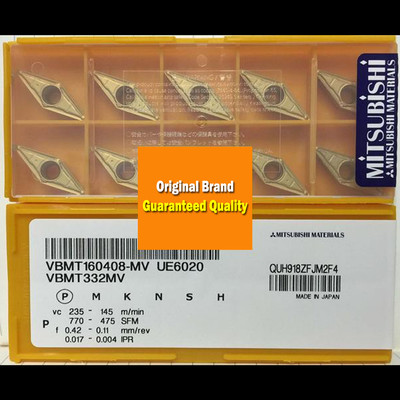 10 Inserti In Metalluro VBMT160408-MV VP15TF Per Tornitura – Nuovi In Scatola MITSUBISHI