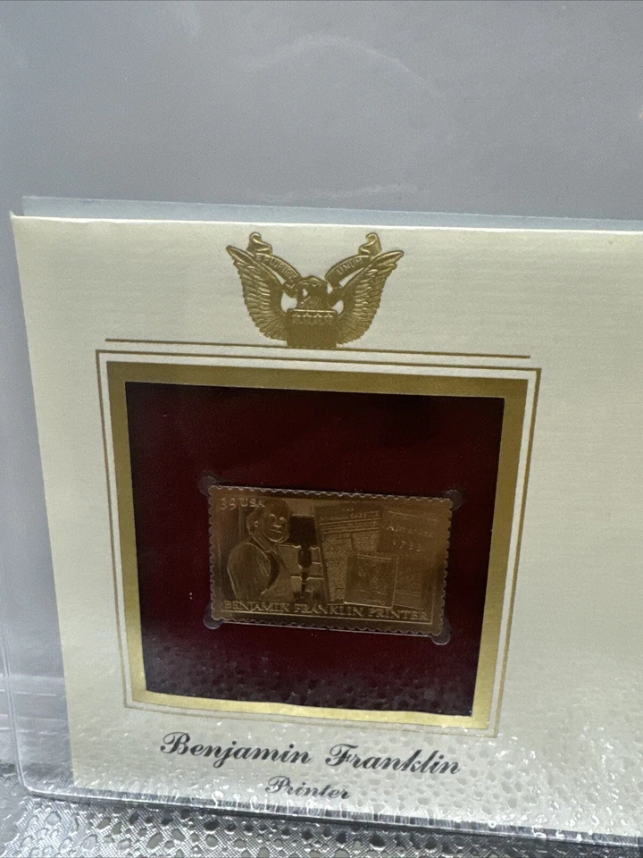 22kt Gold Replica First Day Of Issue April 7, 2006 Benjamin Franklin Printer - Image 2 of 3