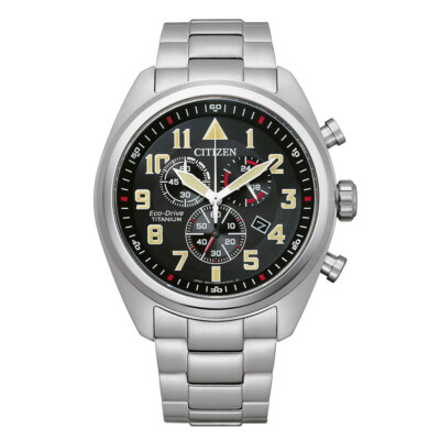 CITIZEN Eco Drive  Solar   AT2480-81E  Herren Titan Titanium Uhr Chronograph neu