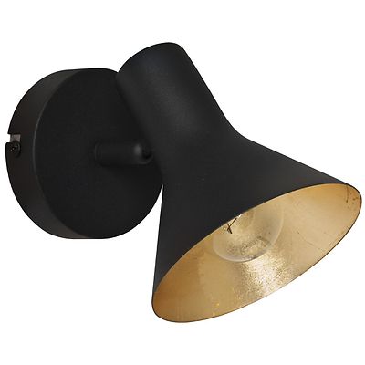 Deckenspot Wandstrahler NINA Spot einflammig 1x E14 max.40W schwarz gold REALITY