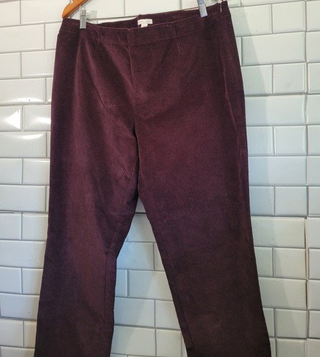 J.Jill Corduroy Ladies Flat Front Straight Leg Corduroy Pants High Waist Side... - Picture 2 of 6