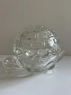 Vintage Anchor Hocking Glass Orb Turtle Covered Trinket Box Candy Jewelry Dish