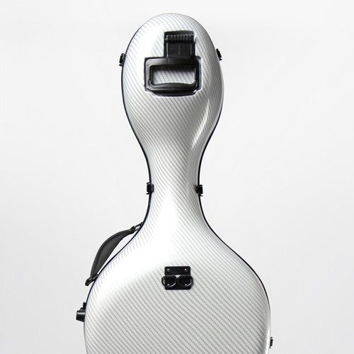 Custodia rigida Advanced in fibra di carbonio misura 4/4 per violoncello a righe bianche protezione per trasporto violoncello - Foto 7 di 11