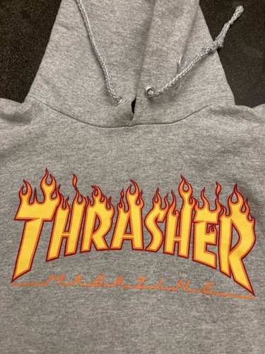 Thrasher Magazine llama Logo Jersey Patineta Sudadera Con Capucha  Gris-Pequeño | eBay