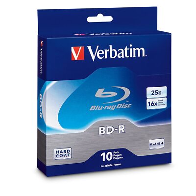 Verbatim Bd-r 25Gb 16X Blu-ray Recordable Media Disc - Spindle - 97238 Electr...