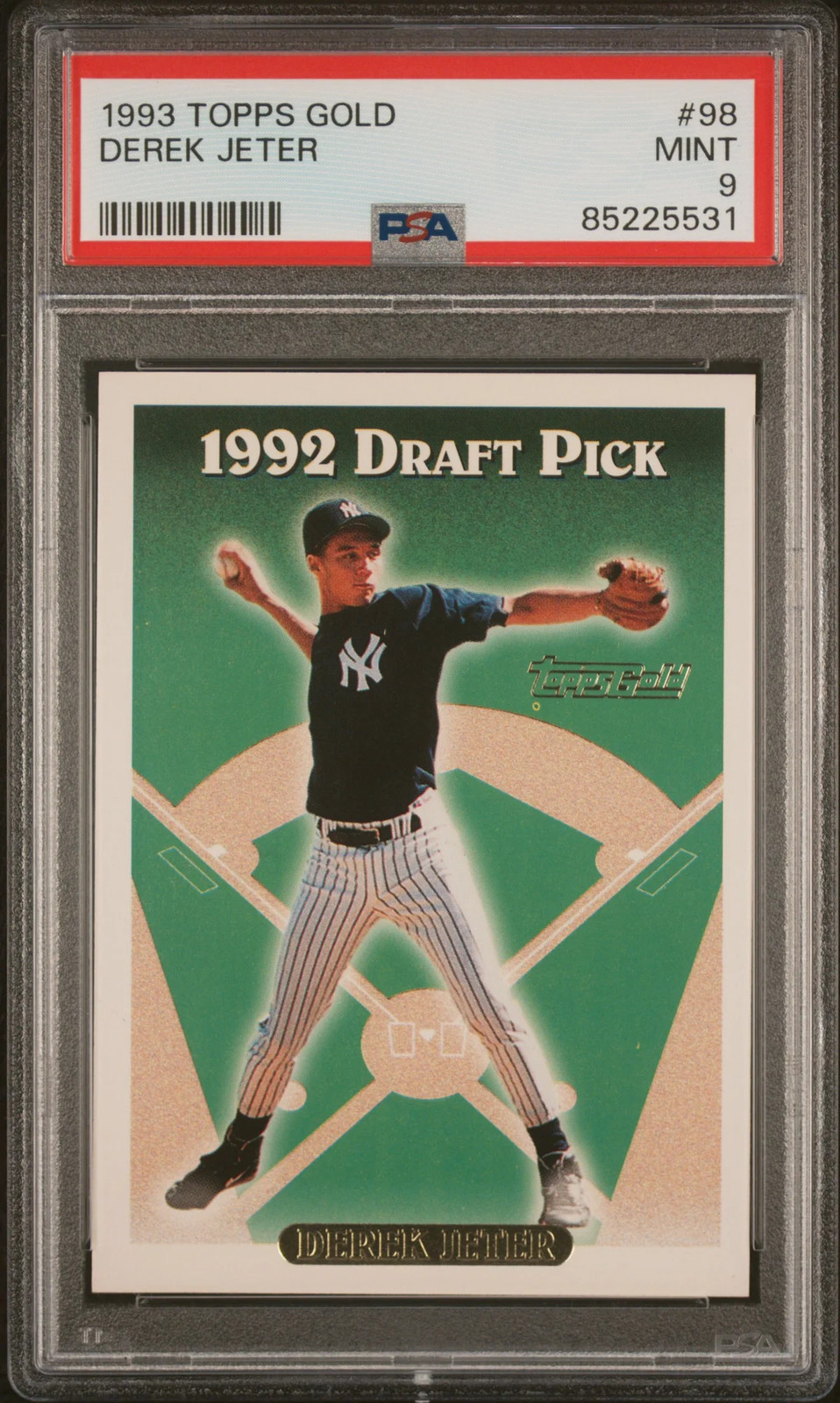 1993 Topps Gold Derek Jeter Rookie #98 PSA 9 New York Yankees view 1