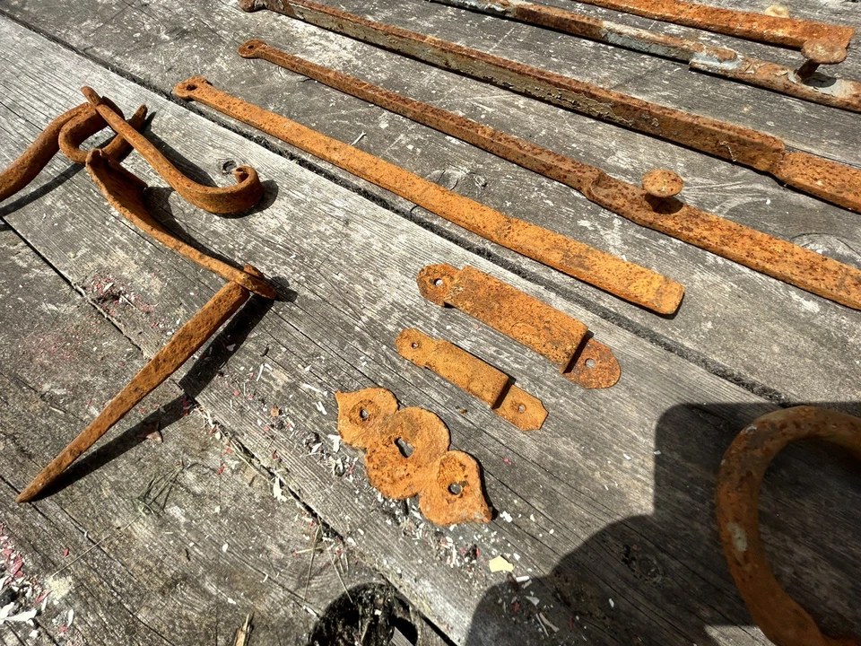 Lot de Targette Loquet Verrou Clenche Poignée Porte Ancienne XVIIIeme Fer Forgé - Photo 2/4